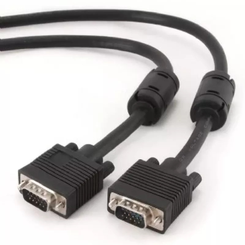 GEMBIRD Premium VGA laidas HD15M/HD15M dvigubai ekranuotas su 2 ferito šerdimis 15 m - juodas