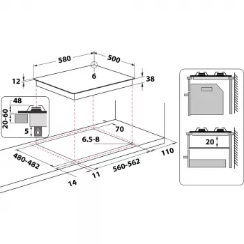 Whirlpool AKM 268/IX Nerūdijantis plienas Įmontuojama Dujinė 4 zonos(-ų)