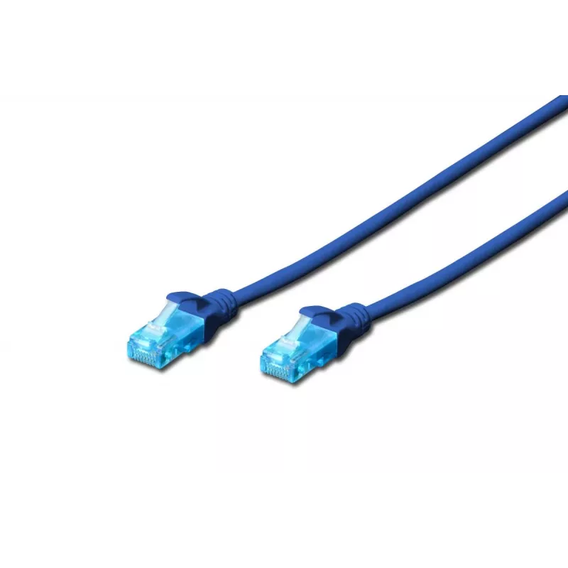 DIGITUS komutacinis kabelis - Cat 5e - U-UTP - Snagless - 1m - Mėlyna