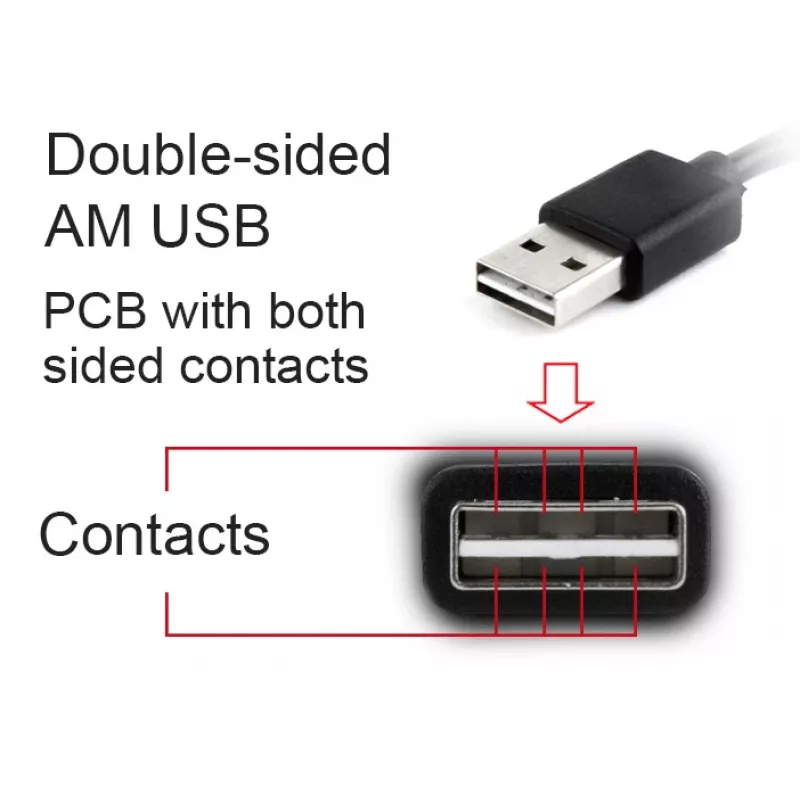 GEMBIRD dvipusis USB 2.0 AM į Micro-USB kabelis, 1 m - juodas