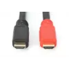 DIGITUS ASSMANN HDMI High Speed laidas, A tipo, su stiprintuvu. V/V, 15 m su Ethernet, Ultra HD 24p, CE, auksinė juoda
