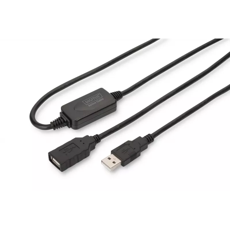 DIGITUS USB 2.0 kartos ilgintuvo laidas USB A (kištukas) / A (lizdas) 15 m (DA-73101)