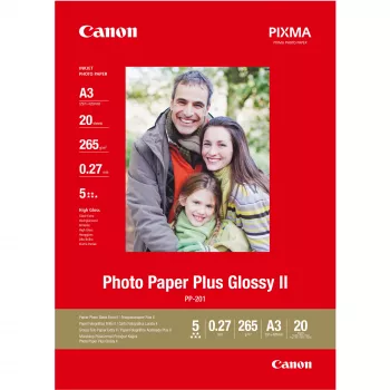 Canon PP-201 Glossy II Photo Paper Plus A3 - 20 lapų, Didelio blizgesio, 260 g/m², A3, 20 lapų, 270 µm, Canon Lucia, ChromaLife100+
