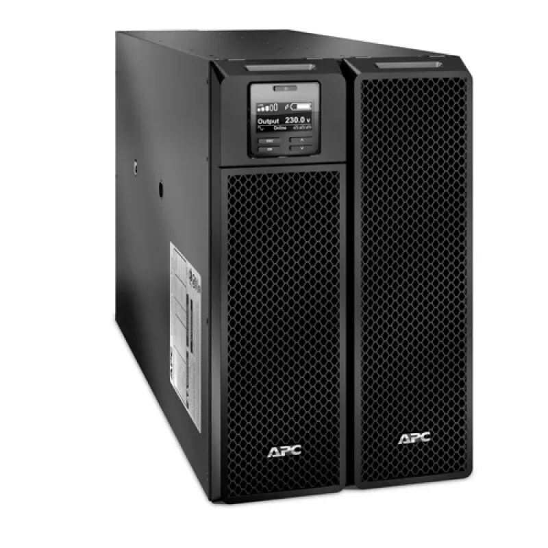 APC Smart-UPS On-Line, 10kVA/10kW, bokštinis, 230V/400V, 6x C13+4x C19 IEC lizdai, tinklo kortelė+SmartSlot, prailgintas veikimo laikas, be bėgių komplekto