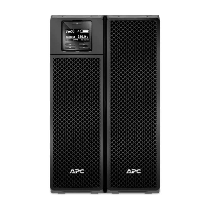 APC Smart-UPS On-Line, 10kVA/10kW, bokštinis, 230V/400V, 6x C13+4x C19 IEC lizdai, tinklo kortelė+SmartSlot, prailgintas veikimo laikas, be bėgių komplekto