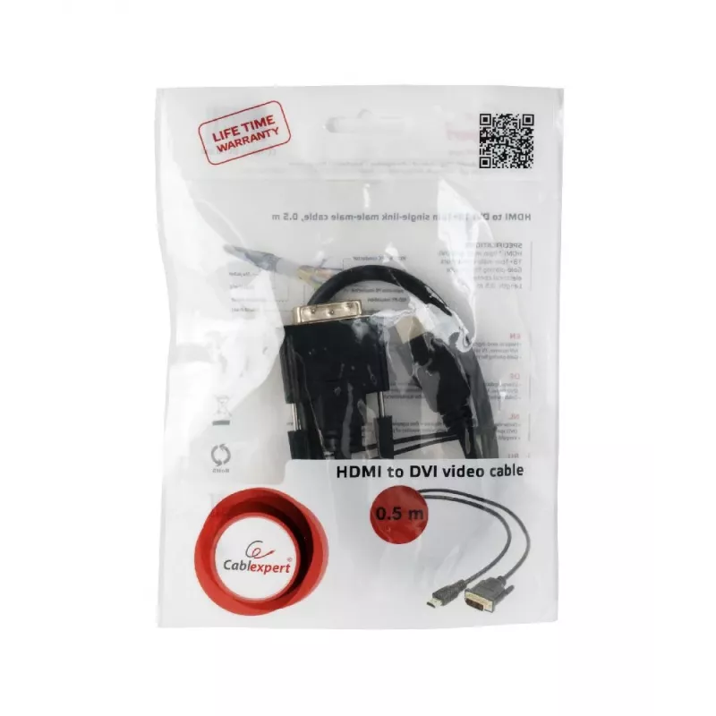 GEMBIRD HDMI į DVI kabelis (vienos jungties) 0,5 m