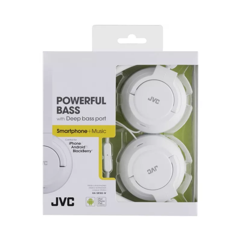 JVC HA-SR185-W-E lengvos ausinės, laidinės, 10 - 22000 Hz, skambučiams/muzikai, 108 g, ausinės, baltos