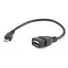 GEMBIRD USB OTG AF to Micro BM laidas 15cm - Juoda