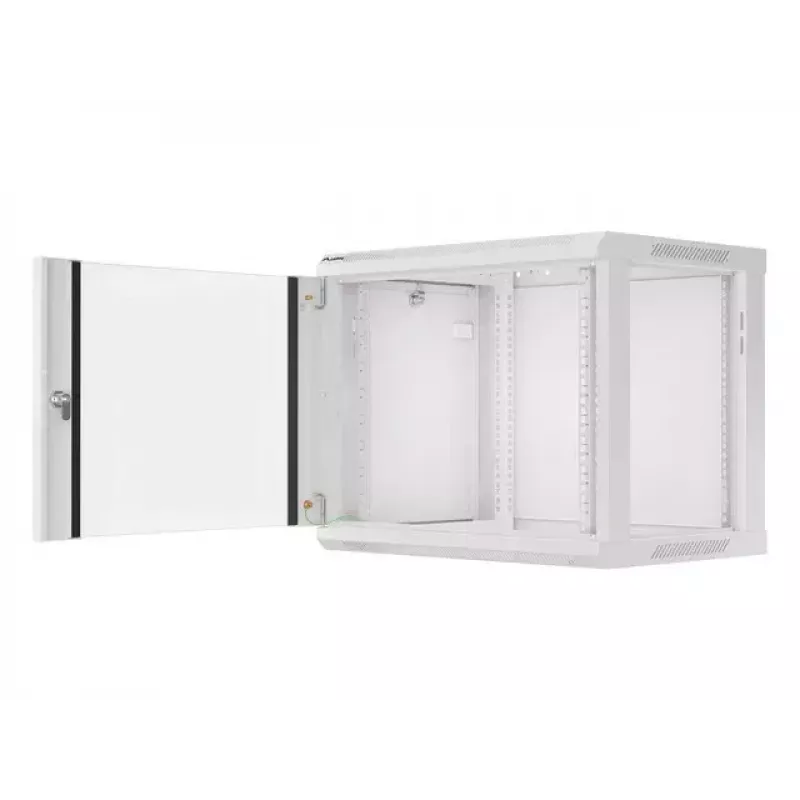 Prie sienos montuojamas stovas LANBERG WF01-6409-10S, 9U, 19 colių, 600×450 mm, 60 kg talpa, pilkas