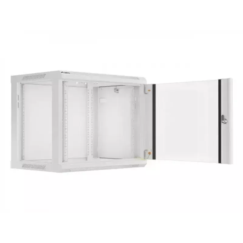 Prie sienos montuojamas stovas LANBERG WF01-6409-10S, 9U, 19 colių, 600×450 mm, 60 kg talpa, pilkas