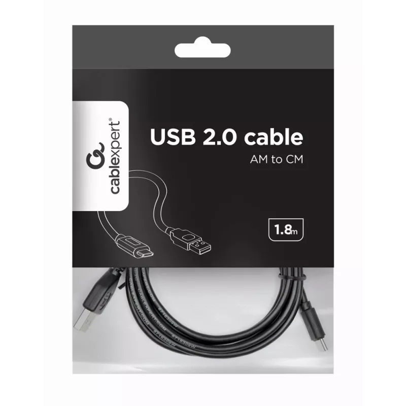 GEMBIRD USB 2.0 AM to Type-C kabelis (AM/CM) - 2,0 m