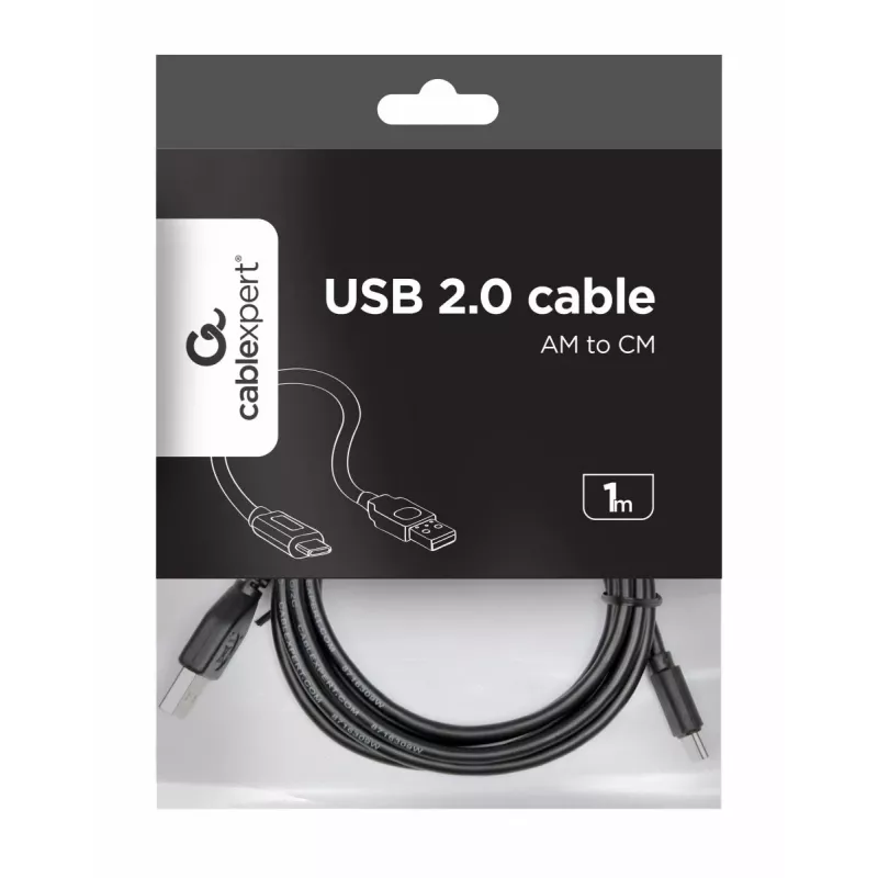 GEMBIRD USB 2.0 AM – Type-C laidas (AM/CM) 1 m