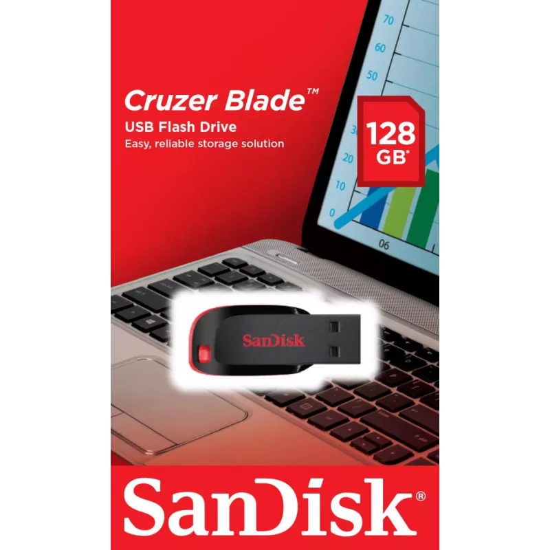 WESTERN DIGITAL SanDisk Cruzer Blade - 128GB USB atmintinė - USB 2.0