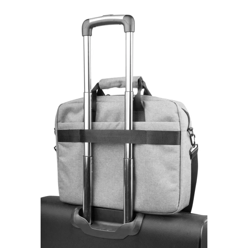 Messenger case NATEC Mustela nešiojamiesiems kompiuteriams iki 39,6 cm (15,6 col.), poliesteris, pilkas, priekinė kišenė, peties diržas