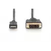 DIGITUS ASSMANN HDMI adapterio kabelis, tipo A-DVI(18+1) M/M, 2m Full HD juodas