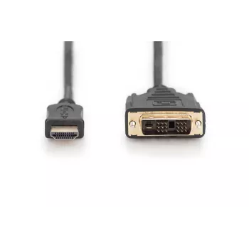 DIGITUS ASSMANN HDMI adapterio kabelis, tipo A-DVI(18+1) M/M, 2m Full HD juodas