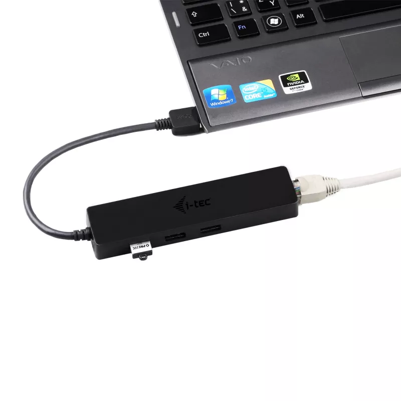 i-tec Advance USB 3.0 plonas HUB 3 prievadų Gigabito Ethernet adapteris, juodas