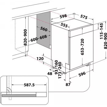 Whirlpool WBC3C26B Pusiau įmontuojamas 14 komplektų