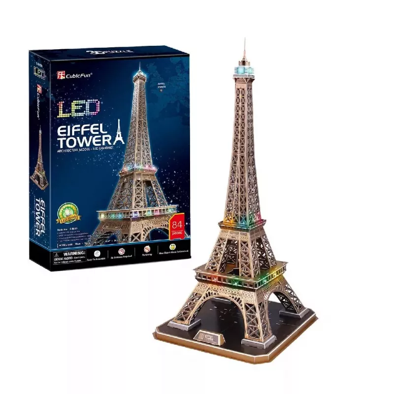 3D dėlionė CubicFun Eifelio bokštas su LED