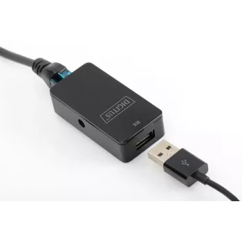 DIGITUSB USB ilgintuvas, skirtas USB 2.0 naudojimui su Cat5/5e/6 (UTP, STP arba SFT) kabeliu iki 50 m