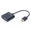 DIGITUS HDMI į VGA keitiklio adapteris Typ A – VGA (D-Sub) jungtis, 3,5 mm garso lizdas, juodas