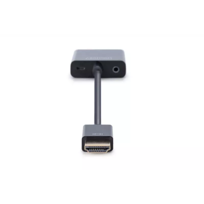 DIGITUS HDMI į VGA keitiklio adapteris Typ A – VGA (D-Sub) jungtis, 3,5 mm garso lizdas, juodas