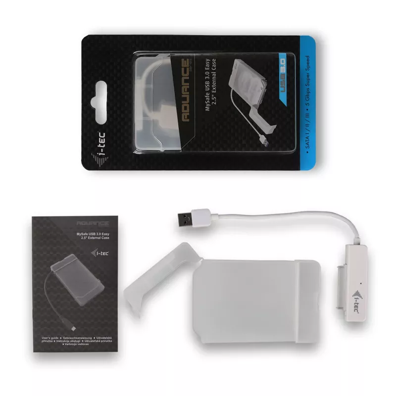 HDD/SSD korpusas i-tec MySafe USB 3.0 Easy 2,5 colio išorinis dėklas – balta