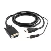 GEMBIRD HDMI į VGA ir garso adapterio kabelis, vienas prievadas, 1,8 m – juodas