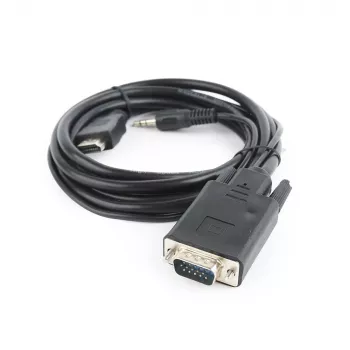 GEMBIRD HDMI į VGA ir garso adapterio kabelis, vienas prievadas, 1,8 m – juodas