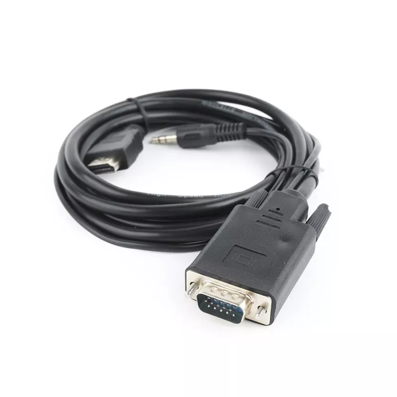 GEMBIRD HDMI į VGA ir garso adapterio kabelis, vienas prievadas, 1,8 m – juodas