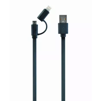 GEMBIRD USB į Apple Lightning ir Micro USB įkrovimo kombinuotas kabelis 1m - juodas