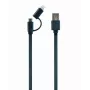 GEMBIRD USB į Apple Lightning ir Micro USB įkrovimo kombinuotas kabelis 1m - juodas