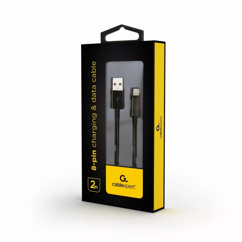 GEMBIRD USB į Apple Lightning sinchronizavimo ir įkrovimo kabelis, 2m - juodas