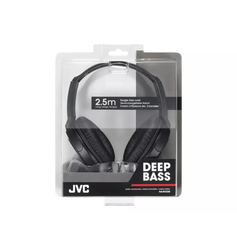 JVC HA-RX330-E Ausinės laidinės, galvos lankas, muzika, juodos