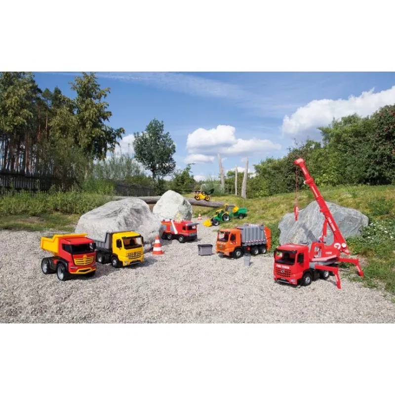 Lena GIGA TRUCKS gaisrinis kraninis sunkvežimis Arocs, kraninio sunkvežimio modelis, 3 m., juoda, pilka, raudona