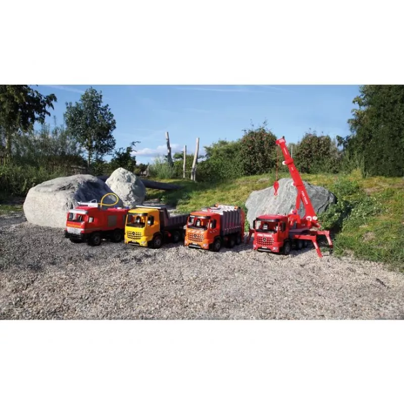 Lena GIGA TRUCKS gaisrinis kraninis sunkvežimis Arocs, kraninio sunkvežimio modelis, 3 m., juoda, pilka, raudona