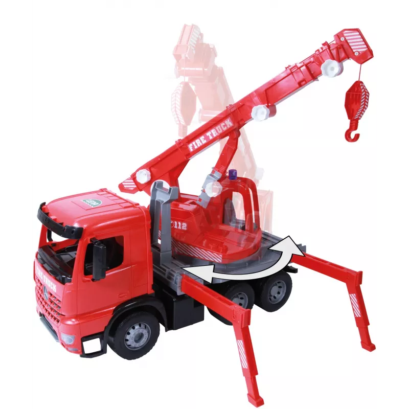 Lena GIGA TRUCKS gaisrinis kraninis sunkvežimis Arocs, kraninio sunkvežimio modelis, 3 m., juoda, pilka, raudona