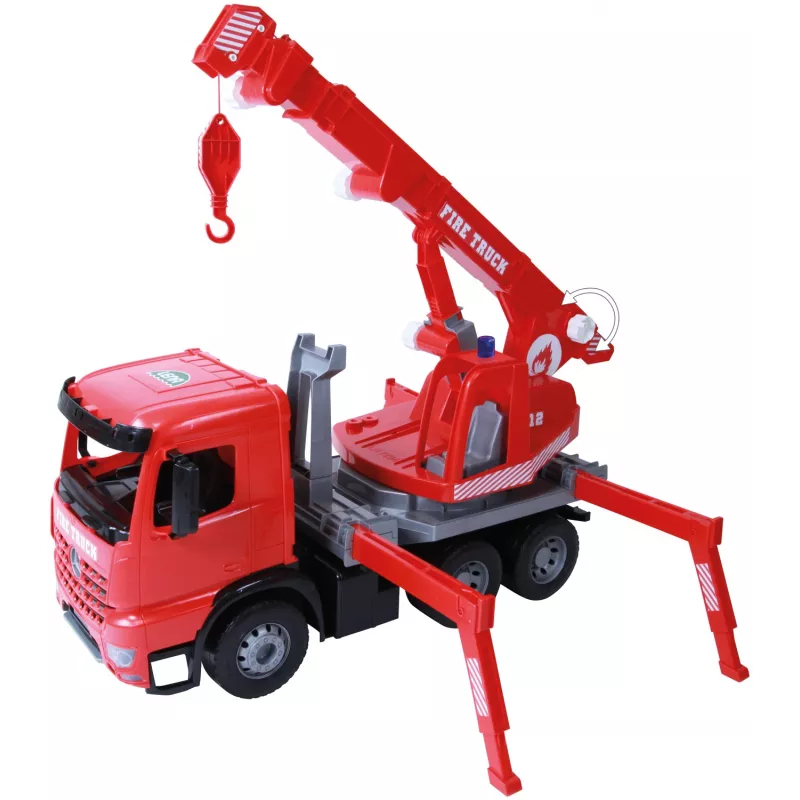 Lena GIGA TRUCKS gaisrinis kraninis sunkvežimis Arocs, kraninio sunkvežimio modelis, 3 m., juoda, pilka, raudona