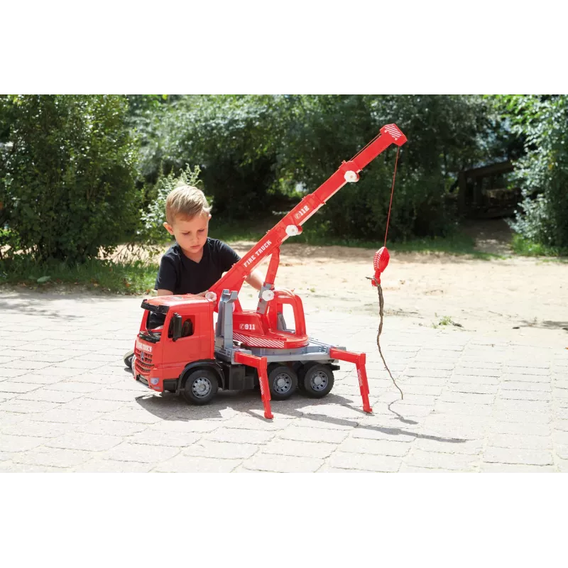 Lena GIGA TRUCKS gaisrinis kraninis sunkvežimis Arocs, kraninio sunkvežimio modelis, 3 m., juoda, pilka, raudona