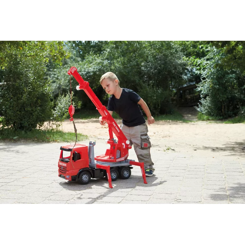 Lena GIGA TRUCKS gaisrinis kraninis sunkvežimis Arocs, kraninio sunkvežimio modelis, 3 m., juoda, pilka, raudona