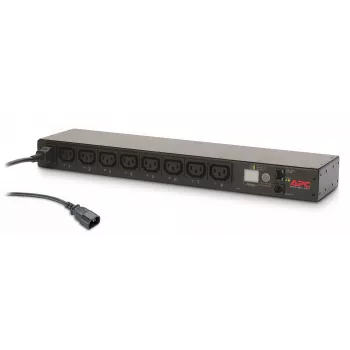 APC NetShelter perjungiamas stovo PDU, 1U, 1PH, 2,3kW 230V 10A arba 2,5kW 208V 12A, 8 C13 lizdų, C14 laidas
