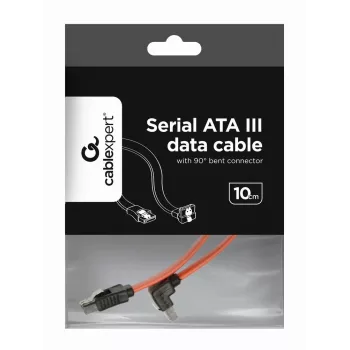 GEMBIRD SATA III duomenų laidas su 90 laipsnių kampuotu jungtimi, 50 cm – Metal ClIPS