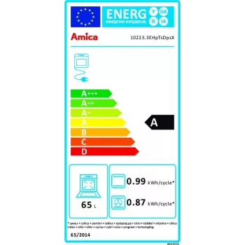 Įmontuojama elektrinė orkaitė AMICA EB7541D Fine, 65 l, valymas garais, konvekcija, grilis, nerūdijantis plienas