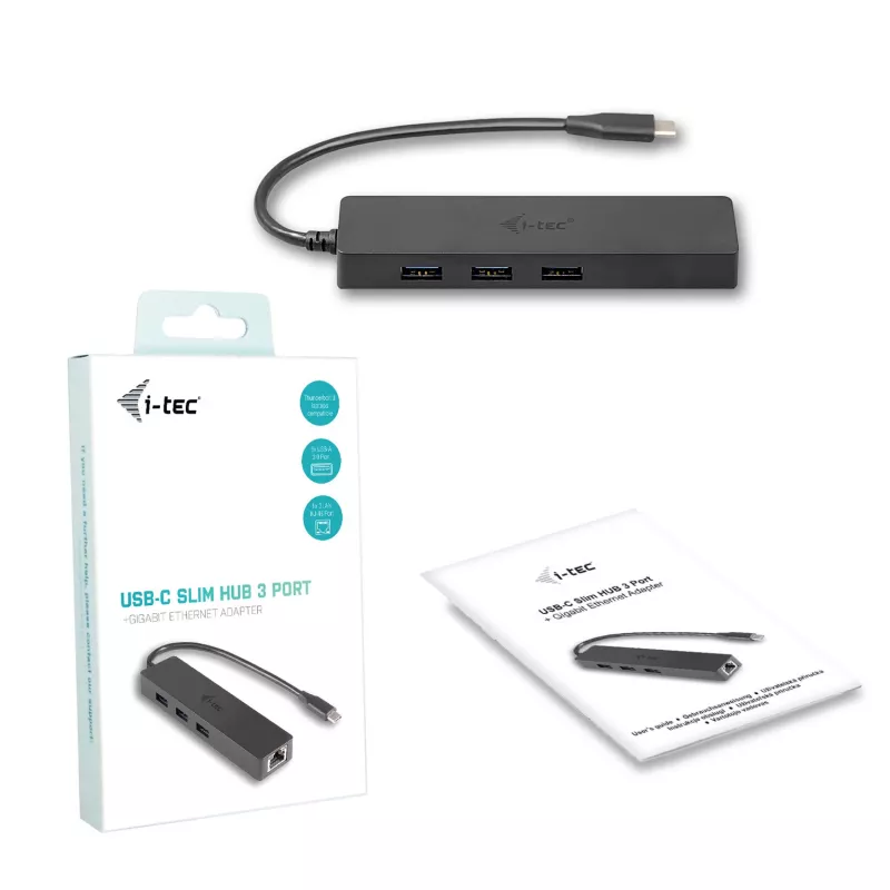 i-tec Advance USB-C plonas Passive HUB 3 Port + Gigabit Ethernet Adapter