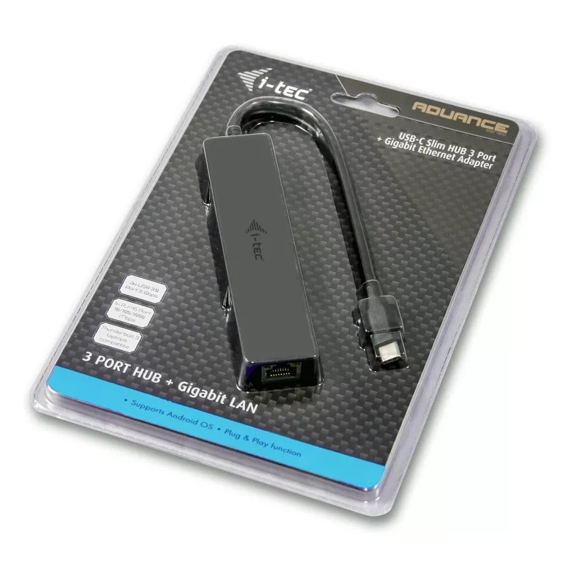 i-tec Advance USB-C plonas Passive HUB 3 Port + Gigabit Ethernet Adapter