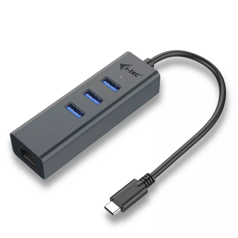 i-tec Metal USB-C HUB 3 prievadai + Gigabit Ethernet adapteris