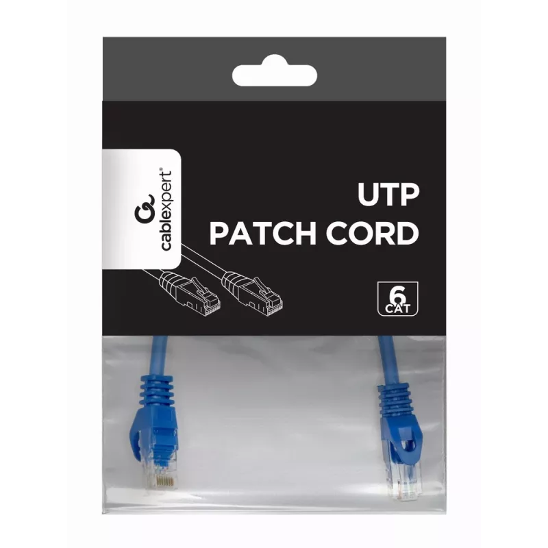 Tinklo kabelis Gembird PP6U-0.25M/B RJ-45 Cat6 0,25 m mėlynas