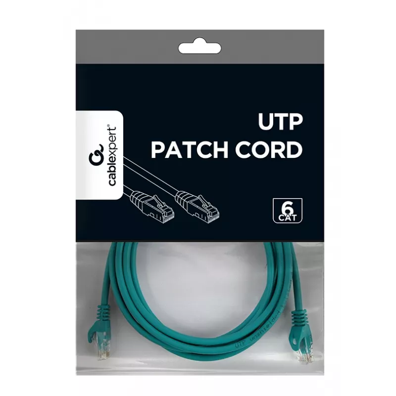 Tinklo kabelis Gembird PP6U-3M RJ-45 Cat6 3m Žalias