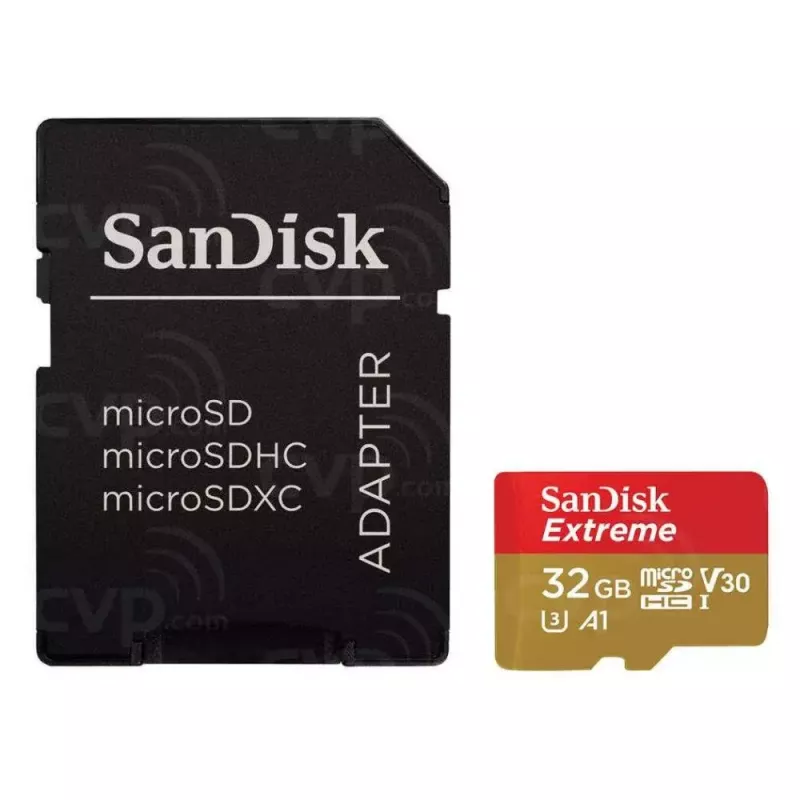 WESTERN DIGITAL SanDisk micro SDXC Extreme 32GB (A1/ V30/ U3/ UHS-I/ Cl.10/ R100/ W60) + adapteris veiksmo kamerai