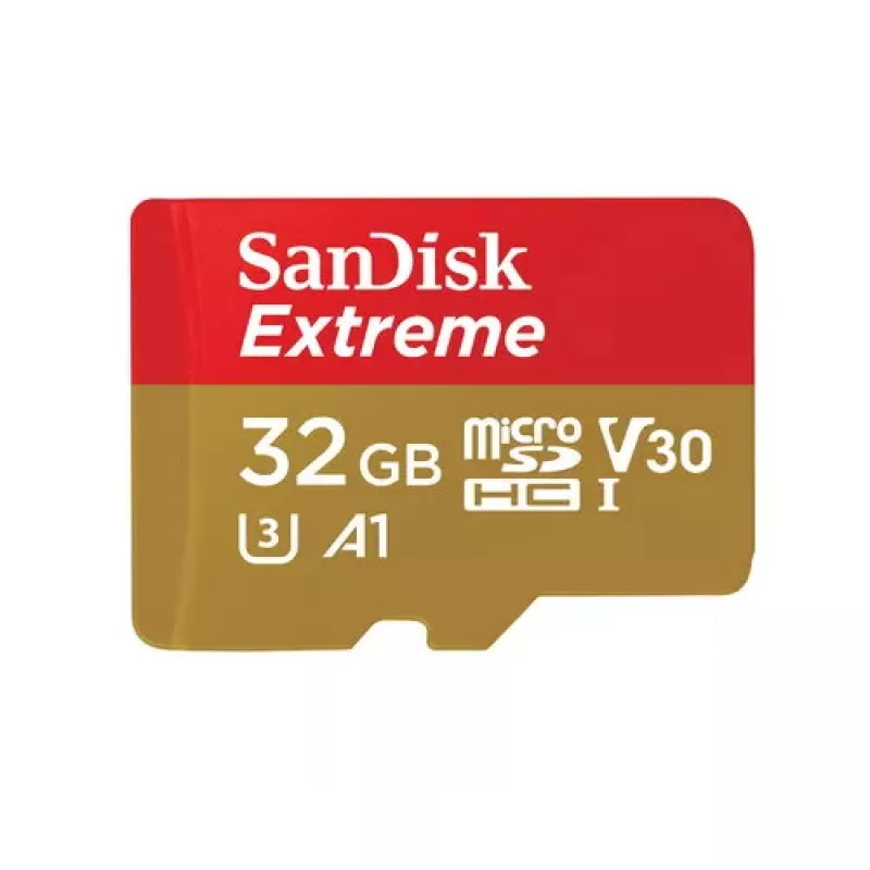 WESTERN DIGITAL SanDisk micro SDXC Extreme 32GB (A1/ V30/ U3/ UHS-I/ Cl.10/ R100/ W60) + adapteris veiksmo kamerai